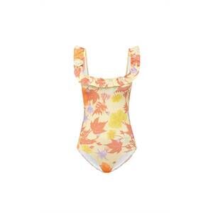 NEW EPHEMERA women's tequila flounce one piece swimsuit in orange